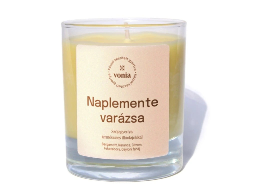 Naplemente varázsa - Kézműves szójagyertya fűszeres-citrusos illatvarázzsal